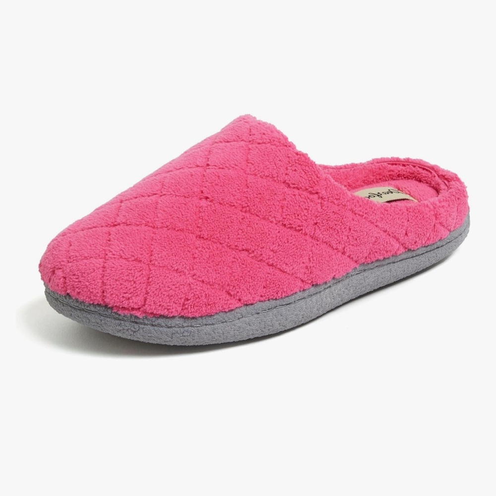 Dearfoams Women's Slippers - Pink and Gray